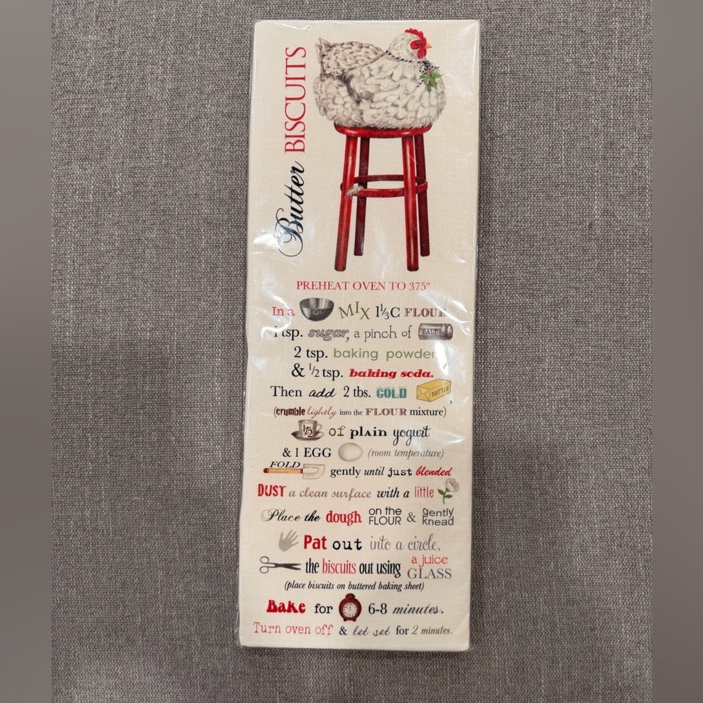 Mary Lake-Thompson Butter Biscuits Flour Sack Kitchen Towel Chicken 30x30